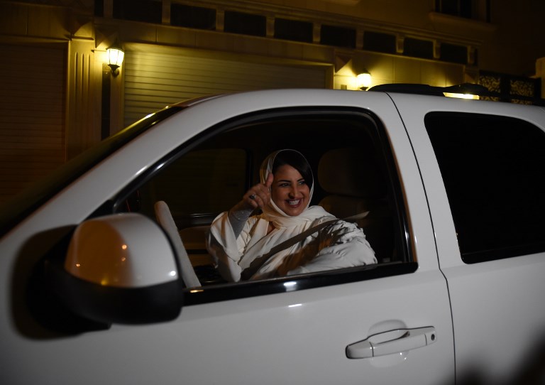 Women in Saudi Arabia officially drive for the the first time after lifting long-ban on female drivers. (Photo: AFP)